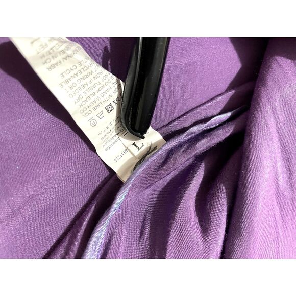 VTG button up shirt metallic purple festive holidays glam disco night out womenL - Picture 3 of 5